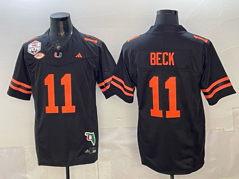 Men 2026 Miami Hurricanes #11 Beck Black 3th generations Limited NCAA Jersey 0013->ncaa teams->NCAA Jersey